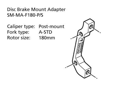 Shimano SM-MA-F180-PS Adapter 180mm Caliper: Post Mount: A-STD Front