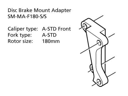 Shimano SM-MA-F180-SS Adapter 180mm Caliper: A-STD Front Mount: A-STD Front
