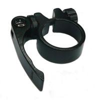 Seat Post Clamp Alloy Quick Release With Lip Black 31.8mm
